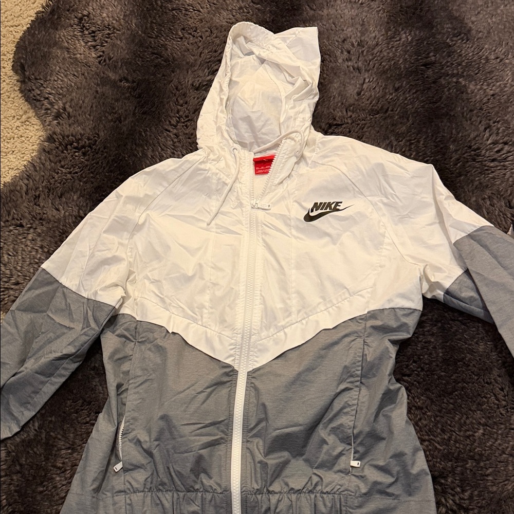 Nike Women's Two-Tone White and Gray Utility Jacket